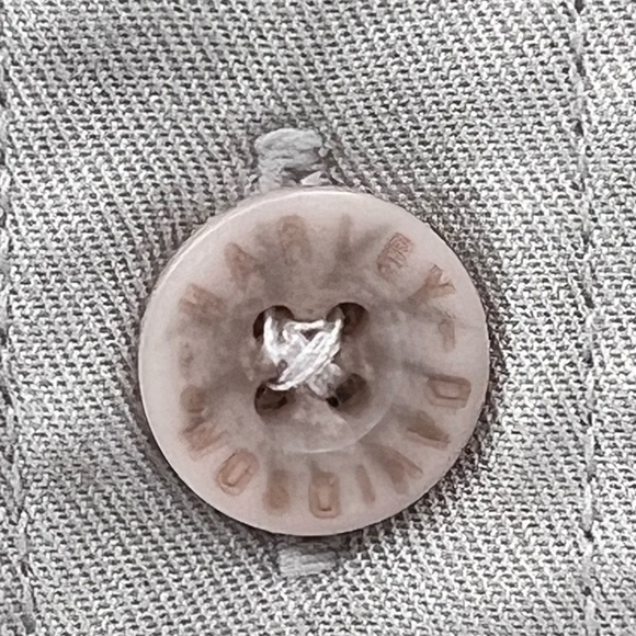 Harley-Davidson Putty Black Button-down Collar Embroidered Short Sleeve Shirt M - Picture 10 of 15